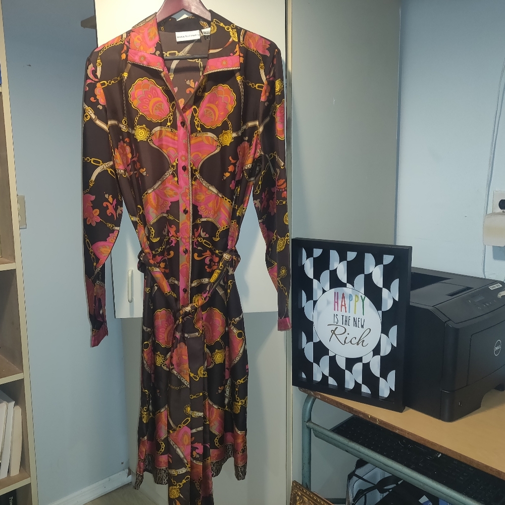 Dana Buchman Silk Equestrian/Baroque Shirt Dress